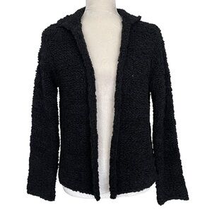 Eileen Fisher Open Front Black Cardigan Sweater Women’s Size S Open Knitted